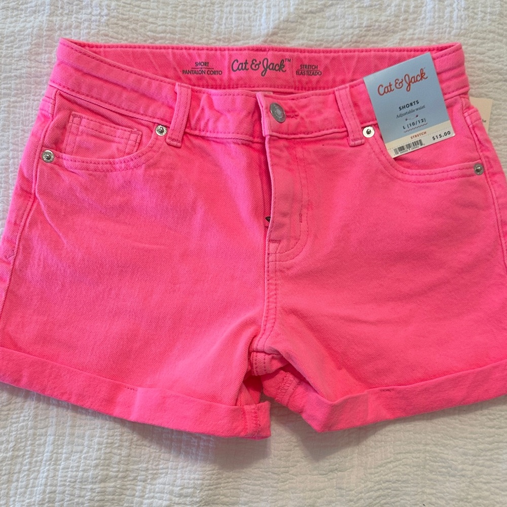 Cat & Jack NWT Neon Pink Jean Shorts